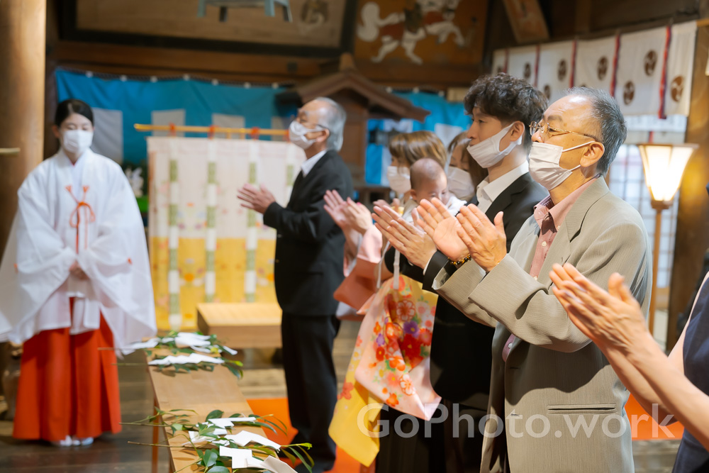 百日お宮参り、金沢市安江八幡宮