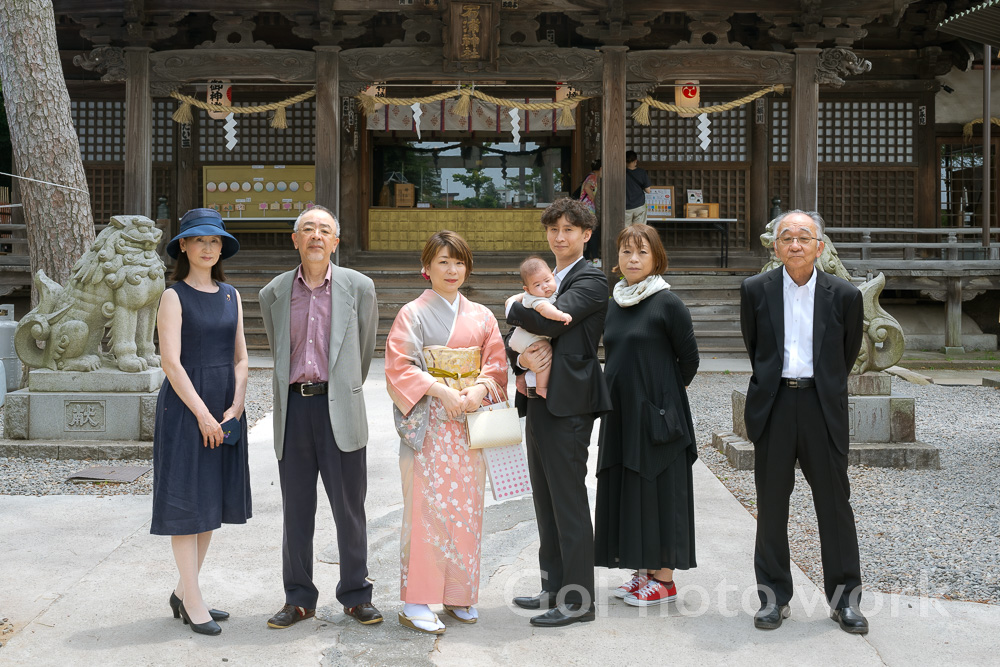 金沢市安江八幡宮百日参りでの集合写真